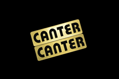 EEE-801-1 CANTER 金黒 アクリル2層 ステッカー 三菱 キャンター ダンプ デコトラ メッキ カスタム 前期 後期 2枚1セット