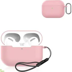 AirPods Pro 3 用 ケース カバー 【NOUKAJU】 AirPods Pro 第3世代 用 保護ケース ワイヤレス イヤーホン シリコン （カラビナ付き+ストラップ付き ） 落下防止 キズ防止 耐衝撃 装着充電可能 防水 防塵 (ピンク a
