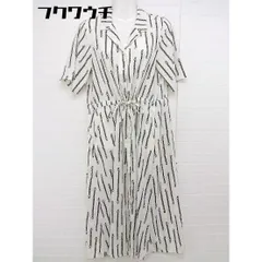 ◇ GLOBAL WORK グローバルワーク 総柄 半袖 ロング ワンピース サイズM ホワイト系 レディース 【中古】 【1106080002091】