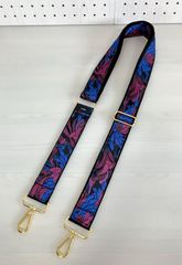 ハンドメイド＊ショルダーストラップ ジャガード青紫柄(950)