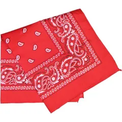バンダナ 大判【レッド】 赤 ペイズリー 柄 三角巾 約54×54cm ハンカチ BND-001