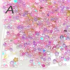 桜 サクラ さくら 封入 メタル クレイパーツ パーツ アクリルダイヤ ホログラム パール ミックス ケース入 1個 rp-392 GreenRoseYumi