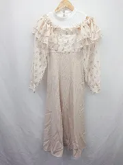 ◇ ⊂ マジェスティックレゴン オフショル 長袖 ロング ワンピース サイズS ライトベージュ系 レディース E  【1507080005936】