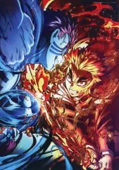 【中古】キャラカード [単品] 煉獄杏寿郎＆猗窩座 キービジュアル両面A4クリアカード 「劇場版 鬼滅の刃 無限列車編 心を燃やせセット」 同梱品 エアコミケ2グッズ