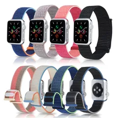 【在庫処分】アップルウォッチ用 ナイロン ストラップ コンパチブル レディース メンズ 38mm 40mm バンド 41mm 42mm対応 調節可能 Watch 通気 柔軟 伸縮性 iWatch Apple SEシリーズ 10 9 for 8 7 6 5 【8