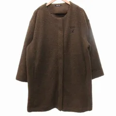 カンゴール KANGOL スポーツ 近年 ボアコート ジャケット ロゴ刺繍 茶 ブラウン 5L 141603-00のサムネイル