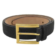 美品 ドルチェ＆ガッバーナ DOLCE&GABBANA 現行タグ スティングレー レザー ゴールドバックル ウエスト ベルト レア 95/48 83-93cm対応 エイ革 黒 メンズ