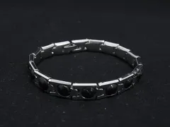 ゲルマニウム ブレスレット アクセサリー レディース シルバー系×ブラック系 DK2764のサムネイル