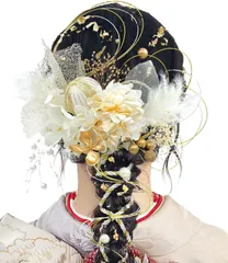 【人気商品】髪飾り 9色展開 卒業式 ヘアアクセサリー 成人式 紫陽花 かすみ草 組 ゴールド小花 チュール網 水引き 金箔 24点セット 和玉 造花飾り 赤 白 ゴールド 金 振袖 髪飾り] 和装 着物 七五三 披露宴 卒園式 浴衣 袴 [JZOON 結婚
