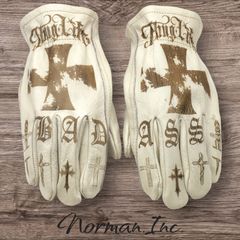 牛革 レザーグローブ ホワイト 白 アメリカン バイク ハーレー