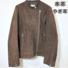 レザージャケット ブルゾン ナノユニバース スウェード ライダース 本革 Mサイズ こげ茶