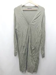 ◇ ⊇ gree note カジュアル 長袖 ロングニットカーディガン サイズ13 カーキ系 レディース E  【1505290002196】