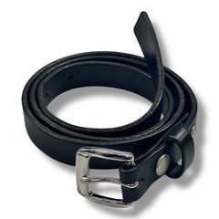 参考上代15400円 COOTIE PRODUCTIONS 20SS Leather Narrow Belt レザーナローベルト クーティープロダクションズ CTE-20S511 ブラック 32  62775A3