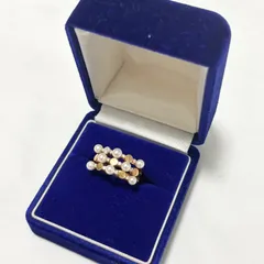 【送料無料】田崎真珠/タサキ/TASAKI/指輪/リング/ベビーパール/K18/Pt900/0.13/約12号ゴールド/中古品