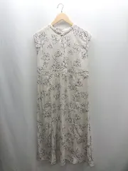 ◇ ⊂◎ ViS ビス 花柄 フレンチスリーブ ロング ワンピース サイズS アイボリー系 レディース E  【1502200011828】