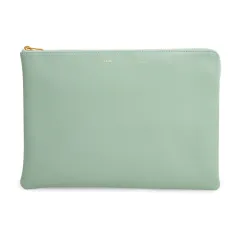 セリーヌ ソロ クラッチポーチ クラッチバッグ ラムスキン レザー celedon セラドン ダークミントグリーン ゴールド金具 104003A9Q CELINE（未使用　展示品）