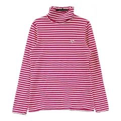 サイズ：38 ADABAT アダバット  タートルネック長袖Tシャツ ボーダー柄 ピンク系 [240101382568]# ゴルフウェア レディース ストスト