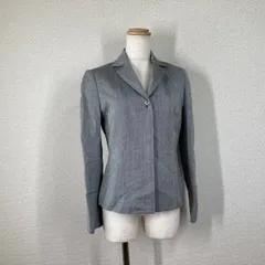 【ニューヨーカー】テーラードジャケット　グレー　７　美品　比翼 背抜き シルク 日本製 ビジネス オフィス　NEWYORKER