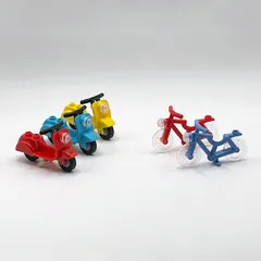 レゴ 互換 シティ 【原付バイク３台＋自転車２台】 レゴでお馴染みの人型と組み合わせ 乗り物セット ブロック 知育玩具