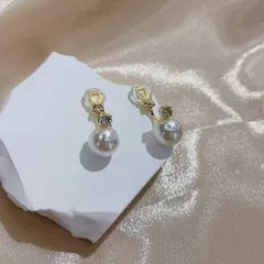 一粒パールイヤリング　クリップ式　フェイクパール　セレモニー　高見え 韓国