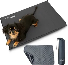 dot. 犬 ベッド 洗える 猫 ペット マット シーツ 床ずれ防止 介護ベッド コンパクト 折りたたみ 高反発 インフレーター おしっこマット ドライブシート アウトドア 犬用 猫用 小型犬(グレー,  42L x 60W x 4.5H cm)