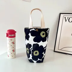 ボトルバッグ 縦型トートバッグ 水筒ケース ボトルカバー 撥水 マリメッコ 北欧花柄 持ち運び 手提げ ペットボトル 日傘 アウトドア 通勤 通学 屋外 ピクニック キャンプ