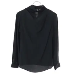 CELINE セリーヌ シルク シアー シャツ ブラウス 36 S相当 ブラック お洒落ラヴァリエール◇CELINE トリオンフ シルクブラウス