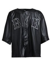 BREATH / faux leather bh baseball shirt