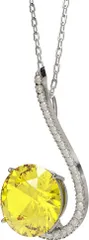 ZURSANA レディースペンダントネックレスS925シルバー 誕生石ジュエリー 女性への贈り物 結婚記念日のプレゼントに Golden Yellow( 11月 Golden Yellow)