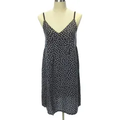 B&Y ユナイテッドアローズ BEAUTY&YOUTH ビューティー&ユース ワンピース キャミワンピ ひざ丈 Vネック ドット 水玉 薄手 紺 グレー ネイビー
