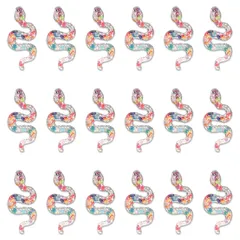 ネイルパーツ 蛇 17ｍｍ カラフル 100個 ヘビ プラ製 デコ レジン ハンドメイド 手芸 パーツ BD3603