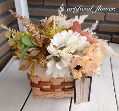 光触媒☆ 40cm ミモザスワッグユーカリ かすみ草 造花 アーティ