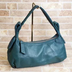 ランバン コレクション ☆ レザー セミショルダーバッグ グリーン リボン