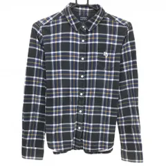 パーリーゲイツ 長袖シャツ ダークグレー×ネイビー チェック コットン100％ レディース 1(M) ゴルフウェア PEARLY GATES