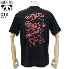 NEW 当店別注 パンディエスタ トラベルパンダドライTee ドライメッシュ 半袖 Tシャツ 013別注カラー（黒×赤） M L XL XXL PANDIESTA JAPAN 585868 パンダ バイク 旅行 オートバイ 熊猫