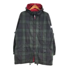 90年代 TOMMY HILFIGER トミーヒルフィガー パーカージャケット ブラックウォッチ ネイビー（メンズ XL ）中古 古着 T2049