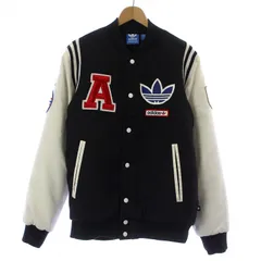 アディダスオリジナルス adidas originals ワッペン スタジアム ジャケット Wappen Stadium JKT スタジャン ブルゾン ロゴ L 黒 ブラック 白 ホワイト M33846 /AQ ■GY01のサムネイル