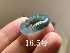 L11-138 氷糯種 紺色 16.5号 天然グアテマラ産 A貨 本翡翠 くりぬき リング