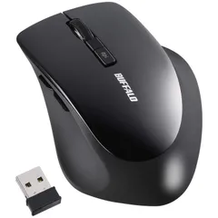 【人気商品】5ボタン 静音 【戻る/進むボタン搭載】dpi切替 ワイヤレス BlueLED 無線 ブラック マウス BSMBW325BK バッファロー