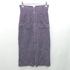 ◇ ⊇ PROPORTION BODY DRESSING フロントジップ ミモレ丈 タイト スカート サイズS パープル系 レディース E  【1501160000163】