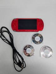 PSP3000本体 互換充電ケーブル 互換バッテリー(新品) ソフト3本 【龍が如く・喧嘩番長5・モンハン】4GBメモリー セット