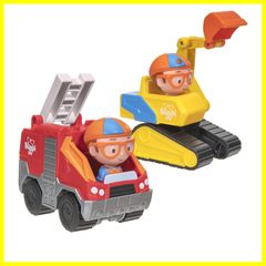 ミニカー 2個パック 掘削機 Blippi 消防車