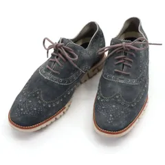 COLE HAAN コールハーン ゼログランド ウィング オックスフォード スエード レザーシューズ 9M チャコールグレー C29670 メンズ 古着
