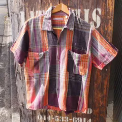 【Hollywood Ranch Market】ハリウッドランチマーケット ハリラン 聖林公司 エスニック ガーゼ オープンカラー 半袖 チェックシャツ 1 (S)のサムネイル