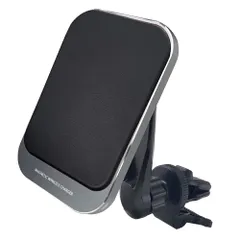 Magsafe [レザー仕様] スマホホルダー 車 マグセーフ Qi2 ワイヤレス充電 PVCレザー 最大15W出力 車 急速充電 車載用（ブラック）