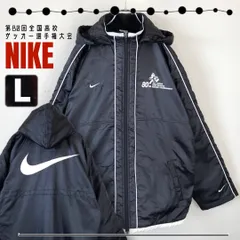 NIKE ナイキ★第80回全国高校サッカー選手権大会/2001-2002★ビッグスウッシュ★ベンチハーフコート★ナイロンジャケット★裏起毛★メンズL　#2411N097