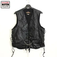 80s USA製 vintage HARLEY DAVIDSON レザー ベスト メンズ 表記Mサイズ