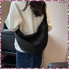 送料無料 三日月型ショルダーバッグ大容量ナイロン鞄 ホーボーバッグレディース 肩掛け斜め掛けバッグ 韓国風ユニセックス A4多収納バッグ 大きめ軽量かばん カジュアル鞄旅行 バナナ型バッグ通学 ボディバッグ黒新作 ファスナー付き 鞄