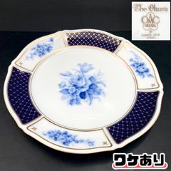 MZ659) 【訳あり】 大倉陶園 THE OKURA ブルーインペリアル 25cm プレート 1枚 現状品