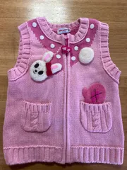 ミキハウス　立体うさぎ　ベスト ピンク　100cm